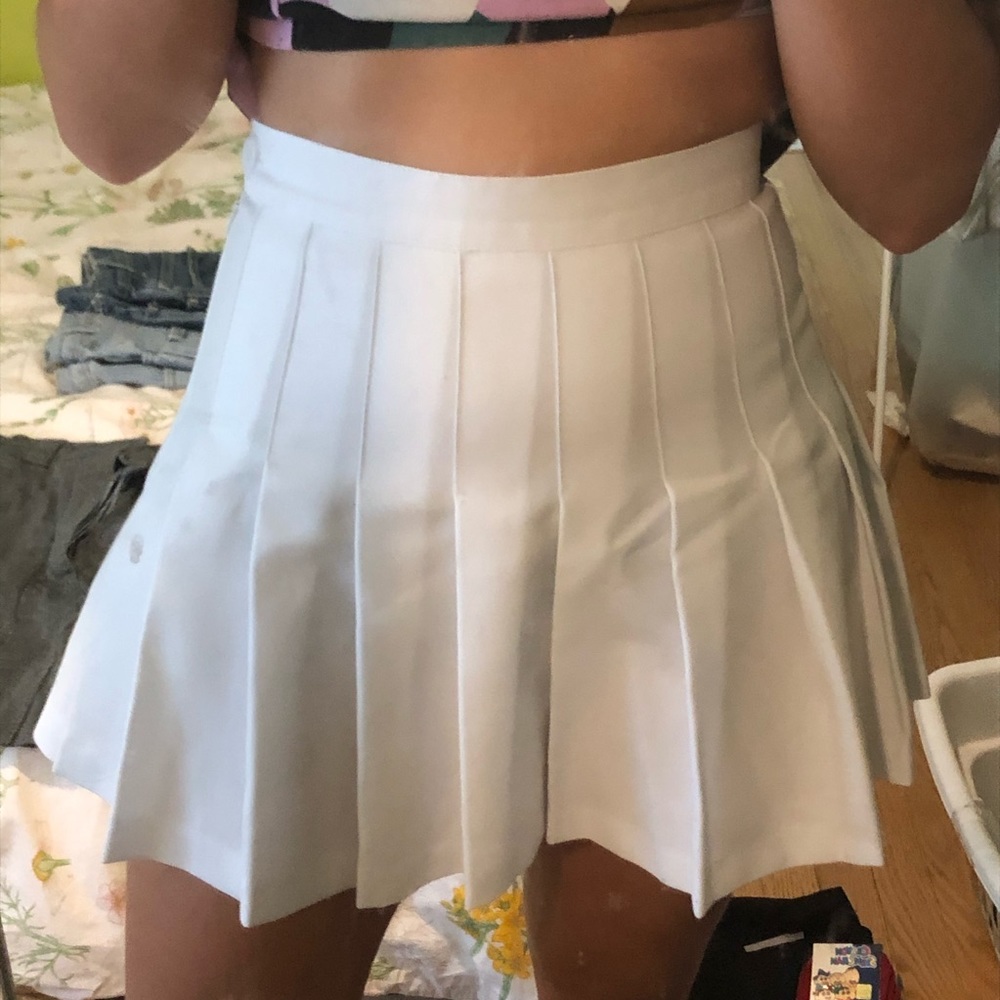 American Apparel White Tennis Skirt